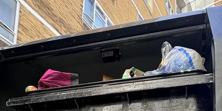 Westminster City Council communal bin fitted with a BrighterBins fill-level sensor