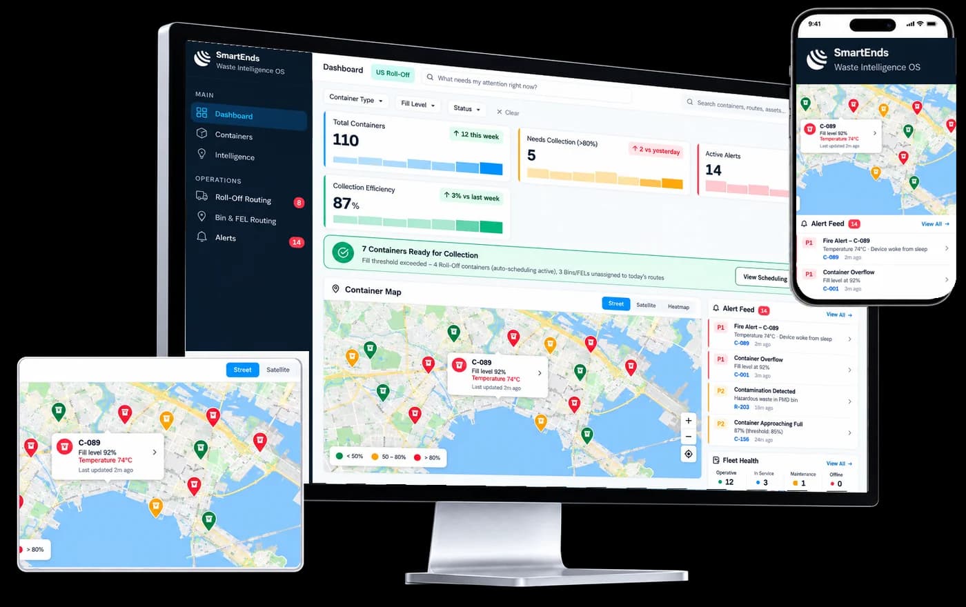 SmartEnds OS on desktop and mobile