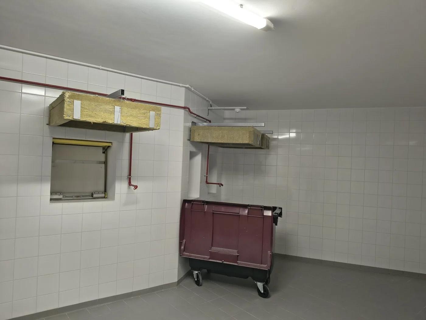Waste collection area at the facility in France