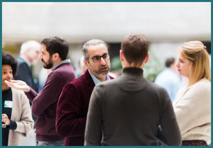 Noman Ahmed, founder of SmartEnds, in conversation at an event