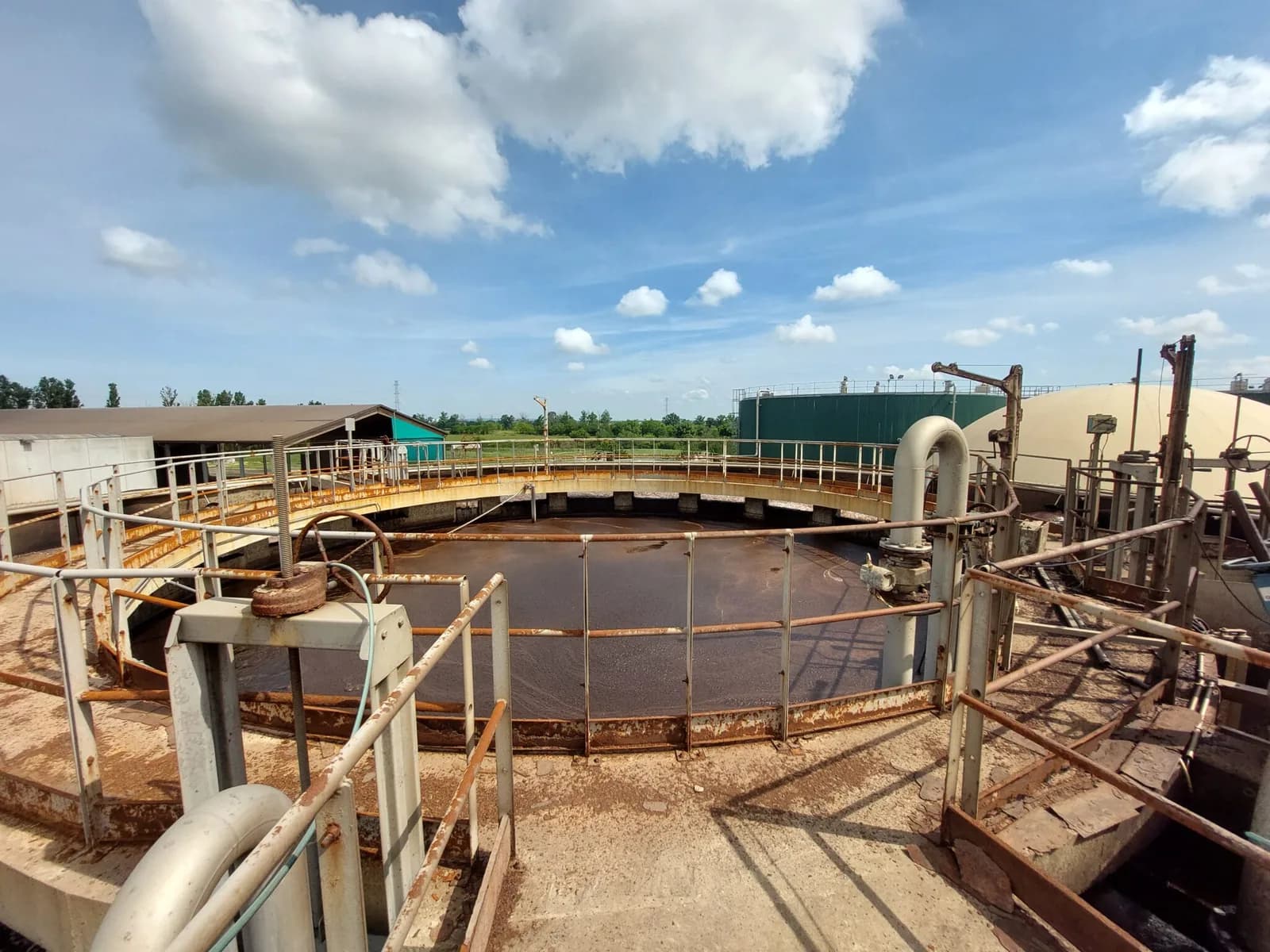 Aeration basin at a wastewater treatment plant
