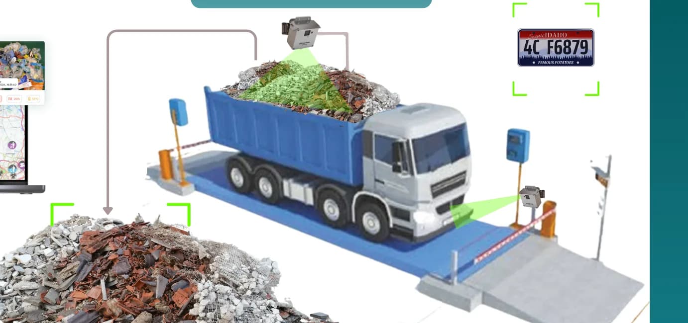 VisnLine cameras at a weighbridge reading the number plate and the truck load