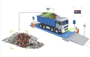 Construction and demolition waste in a container