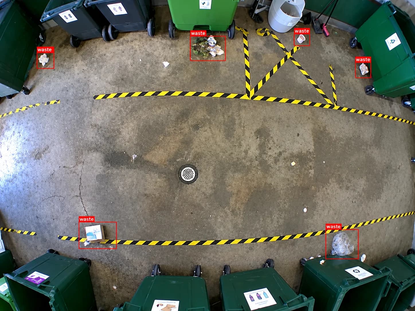VisnLine detecting litter on the floor of a waste room